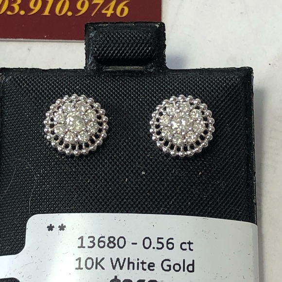 10 kt pink gold ,diamond stud earrings .55 CT’s - Picture 3 of 16